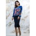 Embroidered Costume "Fairy World" Electric Navy